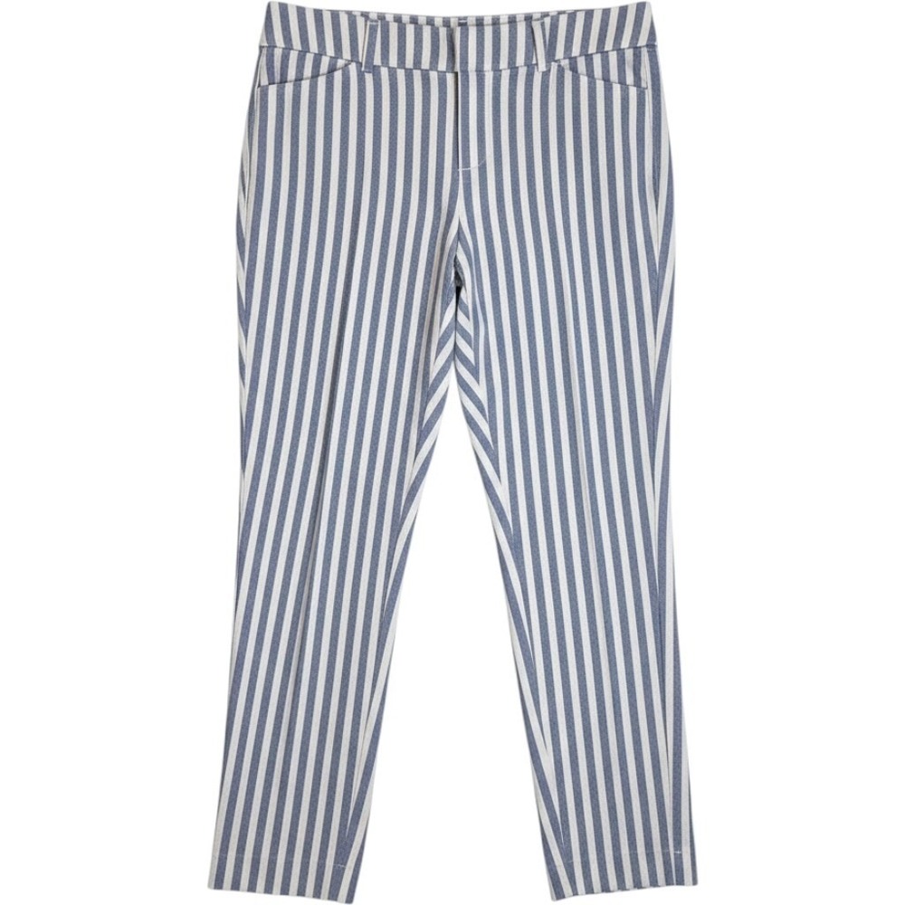 Old Navy Blue White Stripe Stretch Cotton Pants Trousers Cropped - Size 8